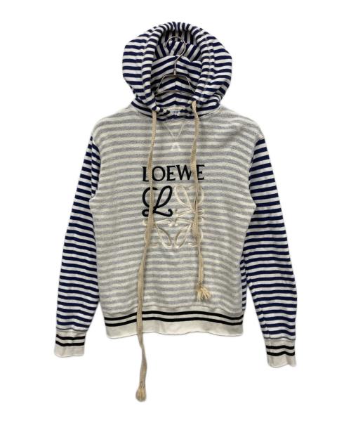 LOEWE（ロエベ）LOEWE (ロエベ) パーカー ホワイト×ネイビー サイズ:Ｓの古着・服飾アイテム