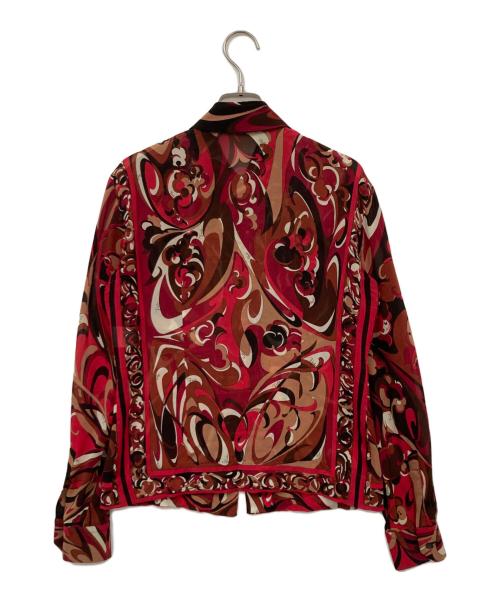 Emilio Pucci（エミリオ プッチ）Emilio Pucci (エミリオ プッチ) シルク混シャツ レッド サイズ:36の古着・服飾アイテム