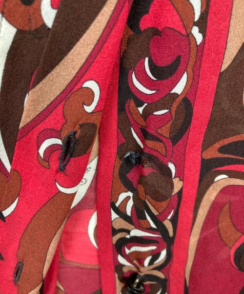 Emilio Pucci（エミリオ プッチ）Emilio Pucci (エミリオ プッチ) シルク混シャツ レッド サイズ:36の古着・服飾アイテム