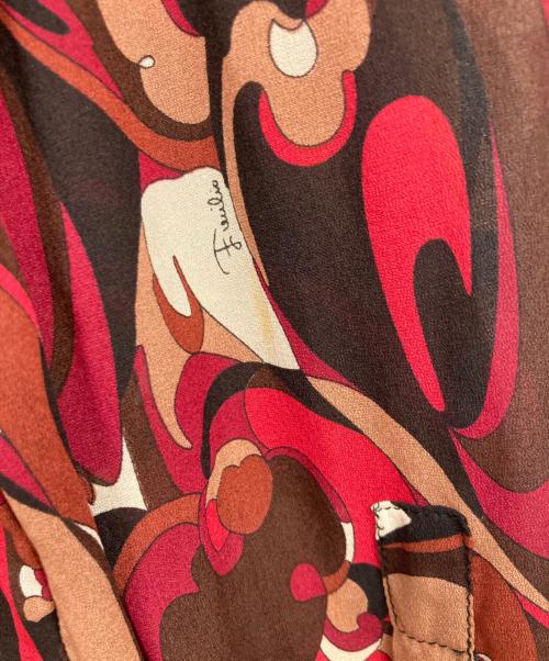 Emilio Pucci（エミリオ プッチ）Emilio Pucci (エミリオ プッチ) シルク混シャツ レッド サイズ:36の古着・服飾アイテム