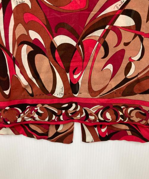 Emilio Pucci（エミリオ プッチ）Emilio Pucci (エミリオ プッチ) シルク混シャツ レッド サイズ:36の古着・服飾アイテム