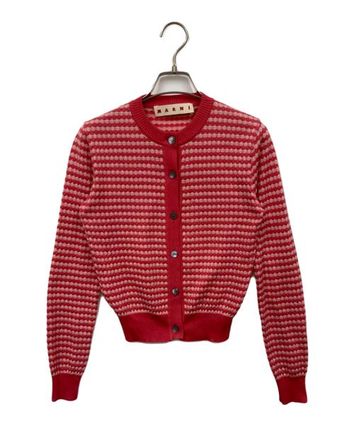 MARNI（マルニ）MARNI (マルニ) ジャガード編み カーディガン ピンク サイズ:38の古着・服飾アイテム