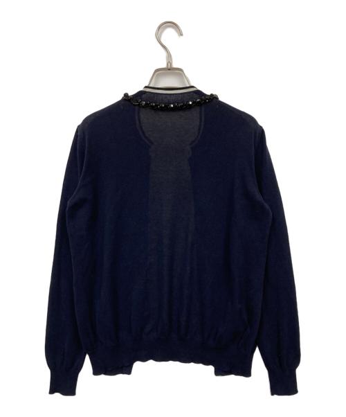 MARNI（マルニ）MARNI (マルニ) 装飾 カーディガン ネイビー サイズ:38の古着・服飾アイテム
