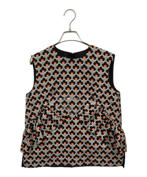MARNI（マルニ）MARNI (マルニ) ポートレートプリント ノースリーブブラウス グレー サイズ:38の古着・服飾アイテム