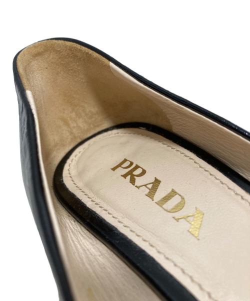 PRADA（プラダ）PRADA (プラダ) ウェッジソールサンダル ブラック サイズ:35 1/2の古着・服飾アイテム