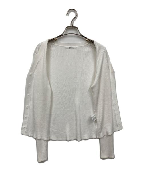 ANAYI（アナイ）ANAYI (アナイ) アセテートポリエステルVカーディガン ホワイト サイズ:36の古着・服飾アイテム