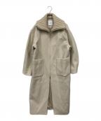 CLANEクラネ）の古着「RIB COLLAR WOOL LONG COAT」｜ベージュ