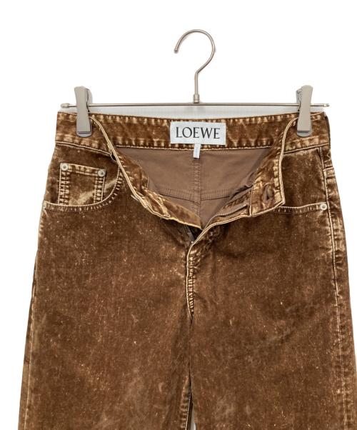 LOEWE（ロエベ）LOEWE (ロエベ) フロック加工ミッドライズジーンズ ブラウン サイズ:34の古着・服飾アイテム