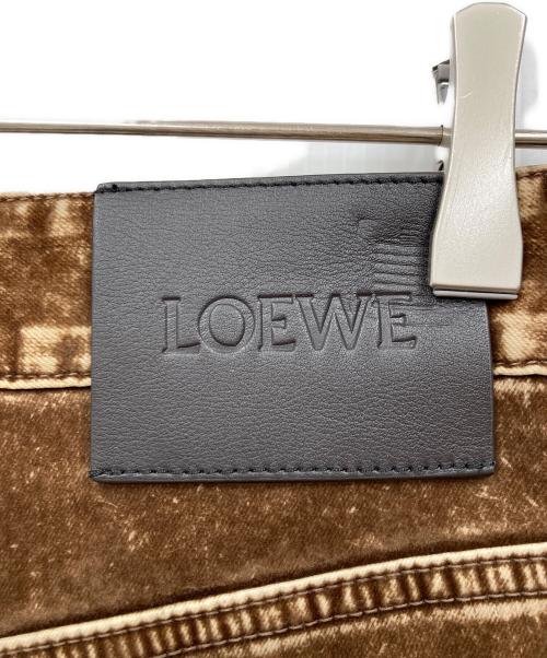 LOEWE（ロエベ）LOEWE (ロエベ) フロック加工ミッドライズジーンズ ブラウン サイズ:34の古着・服飾アイテム