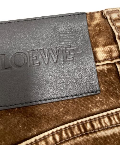 LOEWE（ロエベ）LOEWE (ロエベ) フロック加工ミッドライズジーンズ ブラウン サイズ:34の古着・服飾アイテム
