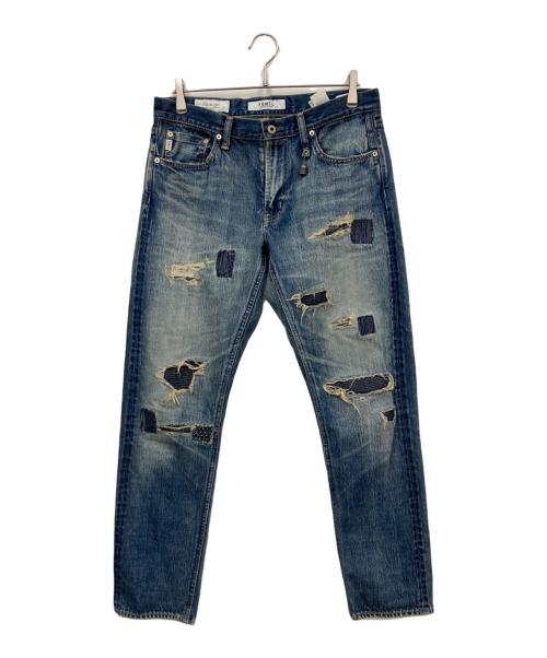 FDMTL（ファンダメンタル）FDMTL (ファンダメンタル) ダメージ加工デニムパンツ ブルー サイズ:W30の古着・服飾アイテム