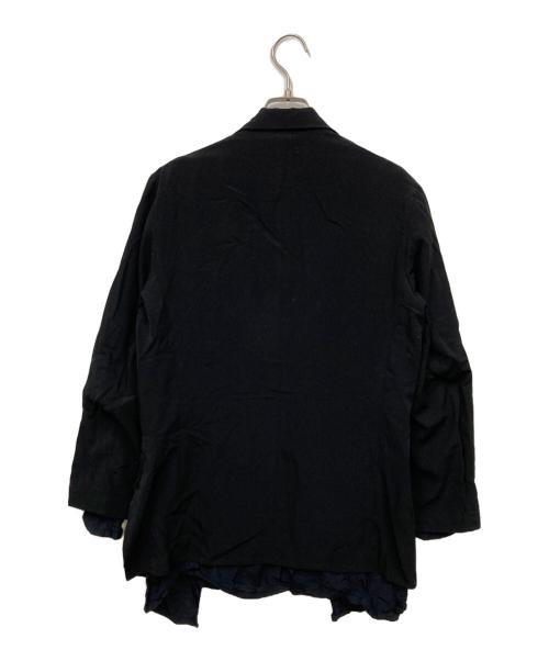 GROUND Y（グラウンドワイ）GROUND Y (グラウンドワイ) POLYESTER CREPE de CHINE DOUBLE JACKET ブラック サイズ:Sの古着・服飾アイテム