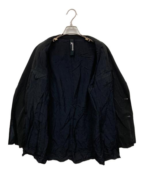 GROUND Y（グラウンドワイ）GROUND Y (グラウンドワイ) POLYESTER CREPE de CHINE DOUBLE JACKET ブラック サイズ:Sの古着・服飾アイテム