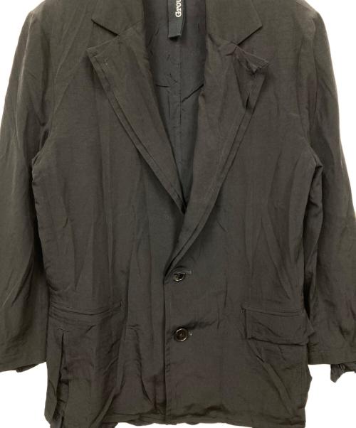 GROUND Y（グラウンドワイ）GROUND Y (グラウンドワイ) POLYESTER CREPE de CHINE DOUBLE JACKET ブラック サイズ:Sの古着・服飾アイテム