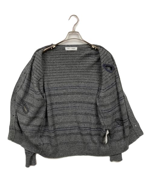 TOGA TOO（トーガ・トゥ）TOGA TOO (トーガ・トゥ) HOLE KNIT CARDIGAN グレー サイズ:Mの古着・服飾アイテム