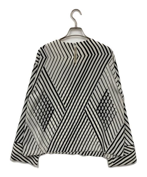ADORE（アドーア）ADORE (アドーア) オプティカルプリントブラウス ブラック サイズ:38の古着・服飾アイテム
