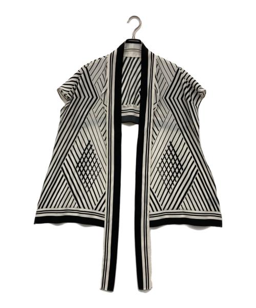 ADORE（アドーア）ADORE (アドーア) オプティカルプリントブラウス ブラック サイズ:38の古着・服飾アイテム