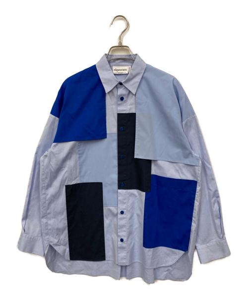 nagonstans（ナゴンスタンス）nagonstans (ナゴンスタンス) パッチワークシャツ ブルー サイズ:MEDIUMの古着・服飾アイテム