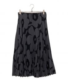 marimekko（マリメッコ）の古着「フラワープリーツスカート」｜グレー
