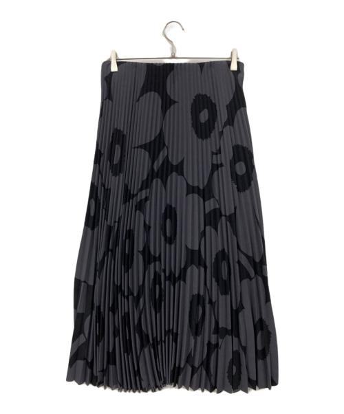 marimekko（マリメッコ）marimekko (マリメッコ) フラワープリーツスカート グレー サイズ:Mの古着・服飾アイテム