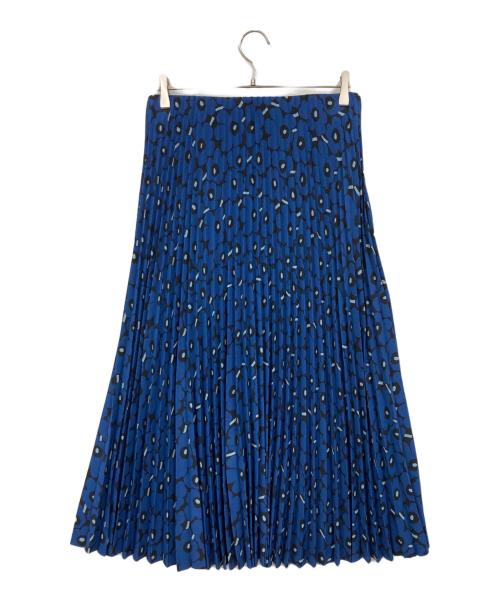 marimekko（マリメッコ）marimekko (マリメッコ) フラワープリーツスカート ブルー サイズ:Mの古着・服飾アイテム