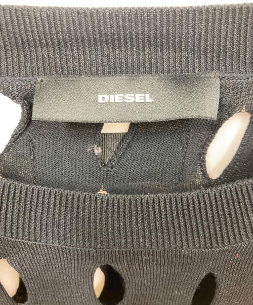 DIESEL（ディーゼル）DIESEL (ディーゼル) 半袖ニット ブラック サイズ:Sの古着・服飾アイテム