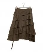 tricot COMME des GARCONSトリココムデギャルソン）の古着「Frill Tiered Skirt」｜カーキ