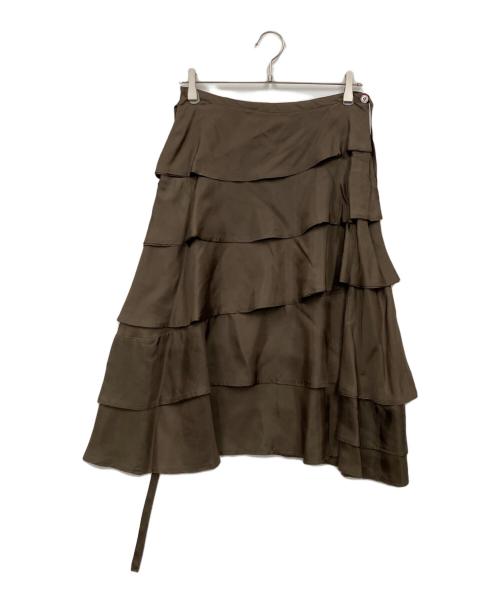 tricot COMME des GARCONS（トリココムデギャルソン）tricot COMME des GARCONS (トリココムデギャルソン) Frill Tiered Skirt カーキ サイズ:Mの古着・服飾アイテム