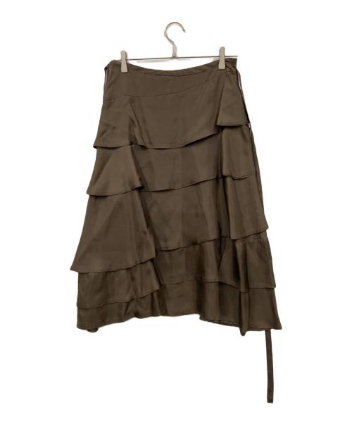 tricot COMME des GARCONS（トリココムデギャルソン）tricot COMME des GARCONS (トリココムデギャルソン) Frill Tiered Skirt カーキ サイズ:Mの古着・服飾アイテム
