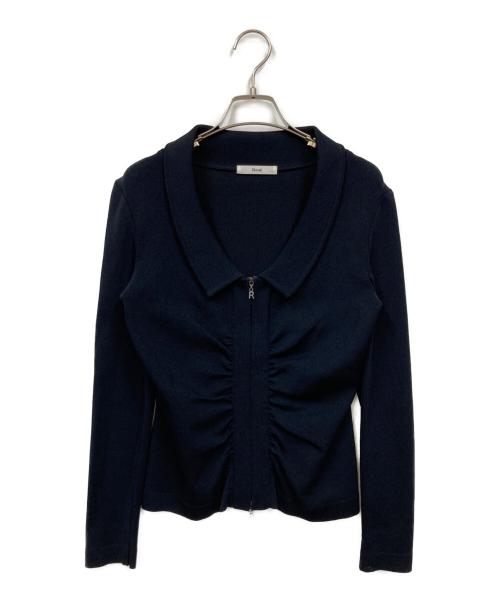 Rene（ルネ）Rene (ルネ) ニットジャケット ネイビー サイズ:36の古着・服飾アイテム
