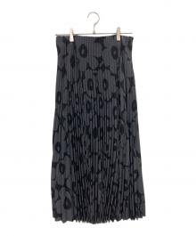 marimekko（マリメッコ）の古着「フラワープリーツスカート」｜グレー