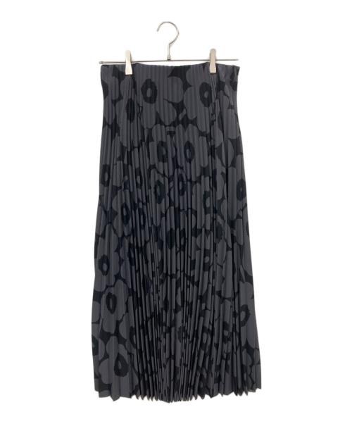 marimekko（マリメッコ）marimekko (マリメッコ) フラワープリーツスカート グレー サイズ:Ｍの古着・服飾アイテム