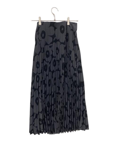 marimekko（マリメッコ）marimekko (マリメッコ) フラワープリーツスカート グレー サイズ:Ｍの古着・服飾アイテム