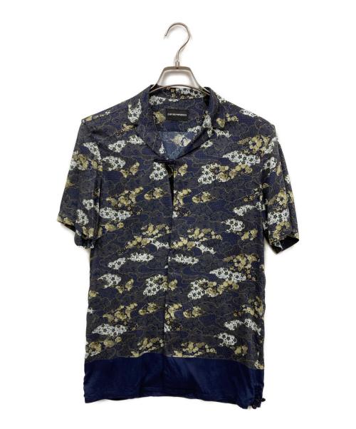 EMPORIO ARMANI（エンポリオ アルマーニ）EMPORIO ARMANI (エンポリオ アルマーニ) 柄シャツ ネイビー サイズ:Sの古着・服飾アイテム