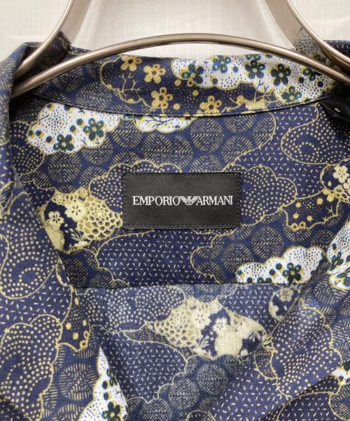 EMPORIO ARMANI（エンポリオ アルマーニ）EMPORIO ARMANI (エンポリオ アルマーニ) 柄シャツ ネイビー サイズ:Sの古着・服飾アイテム