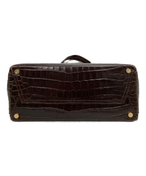 Salvatore Ferragamo（サルヴァトーレ フェラガモ）Salvatore Ferragamo (サルヴァトーレ フェラガモ) クロコ型押し2wayショルダーバッグ ブラウンの古着・服飾アイテム