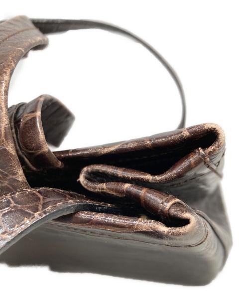 Salvatore Ferragamo（サルヴァトーレ フェラガモ）Salvatore Ferragamo (サルヴァトーレ フェラガモ) クロコ型押し2wayショルダーバッグ ブラウンの古着・服飾アイテム