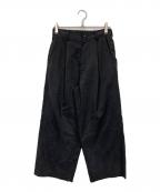 sssteinシュタイン）の古着「SILK NYLON EASY WIDE TROUSERS」｜ブラック