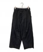 sssteinシュタイン）の古着「SILK NYLON EASY WIDE TROUSERS」｜ブラック