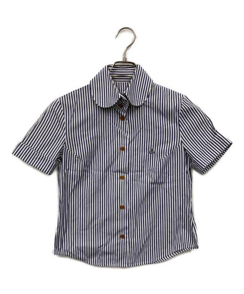 Vivienne Westwood RED LABEL（ヴィヴィアンウエストウッドレッドレーベル）Vivienne Westwood RED LABEL (ヴィヴィアンウエストウッドレッドレーベル) オーブデザイン半袖シャツ ブルー サイズ:Sの古着・服飾アイテム