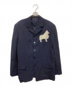 Yohji Yamamoto pour hommeヨウジヤマモト プールオム）の古着「ケンタ犬刺繍テーラードジャケット」｜ネイビー