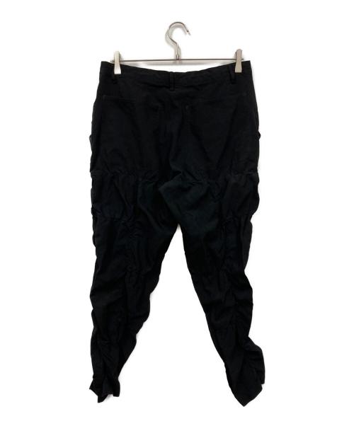 BLACK COMME des GARCONS（ブラックコムデギャルソン）BLACK COMME des GARCONS (ブラックコムデギャルソン) シャーリングパンツ ブラック サイズ:Lの古着・服飾アイテム