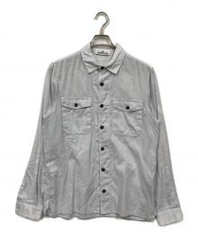 STONE ISLAND（ストーンアイランド）の古着「長袖シャツ」｜スカイブルー