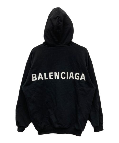 BALENCIAGA（バレンシアガ）BALENCIAGA (バレンシアガ) バックロゴプリントプルオーバーパーカー ブラック サイズ:XSの古着・服飾アイテム