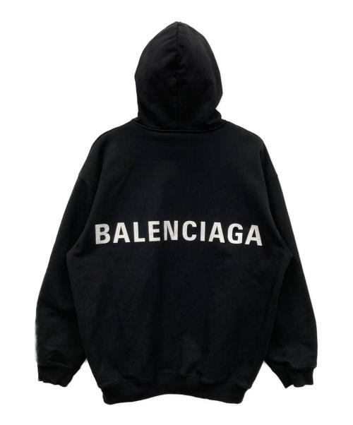 BALENCIAGA（バレンシアガ）BALENCIAGA (バレンシアガ) バックロゴプリントプルオーバーパーカー ブラック サイズ:XSの古着・服飾アイテム
