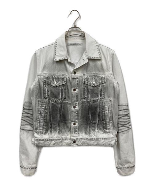 JOHN LAWRENCE SULLIVAN（ジョン ローレンス サリバン）JOHN LAWRENCE SULLIVAN (ジョン ローレンス サリバン) WASHED DENIM SIDE ZIP JACKET ネイビー サイズ:46の古着・服飾アイテム