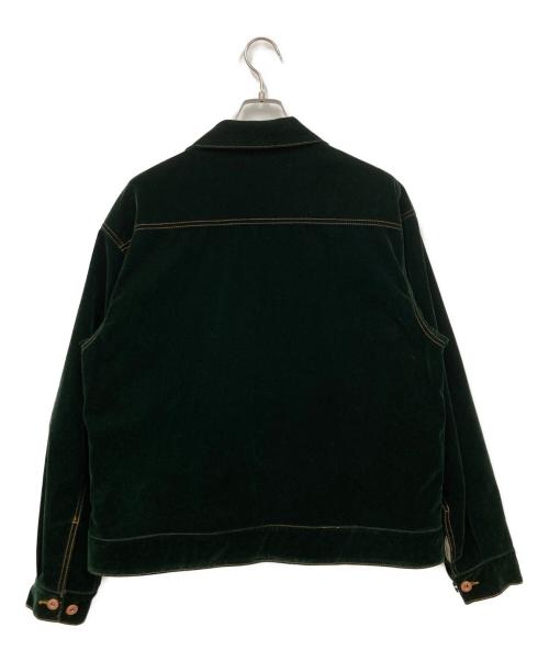 kooi（コーイ）kooi (コーイ) VELVETEEN TRUCKER JACKET グリーン サイズ:1の古着・服飾アイテム