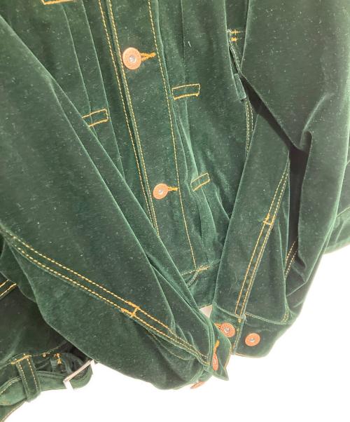 kooi（コーイ）kooi (コーイ) VELVETEEN TRUCKER JACKET グリーン サイズ:1の古着・服飾アイテム