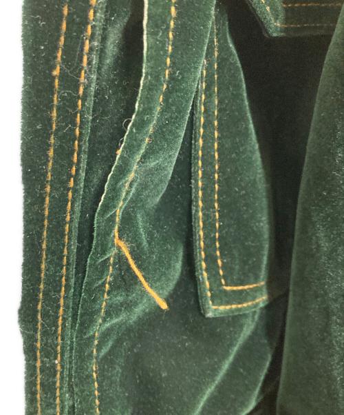 kooi（コーイ）kooi (コーイ) VELVETEEN TRUCKER JACKET グリーン サイズ:1の古着・服飾アイテム