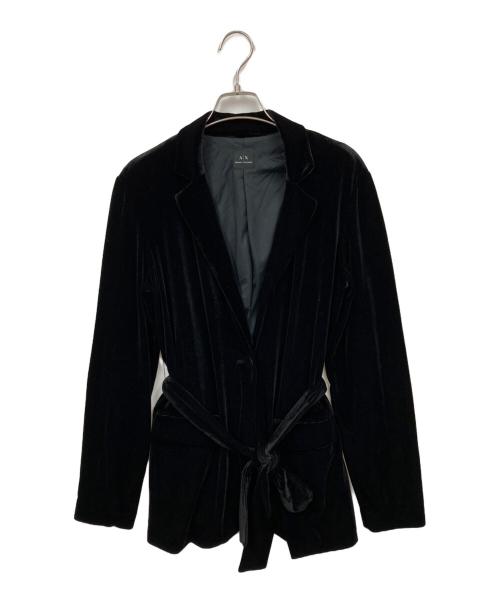ARMANI EXCHANGE（アルマーニ エクスチェンジ）ARMANI EXCHANGE (アルマーニ エクスチェンジ) ベロアジャケット ブラック サイズ:Sの古着・服飾アイテム